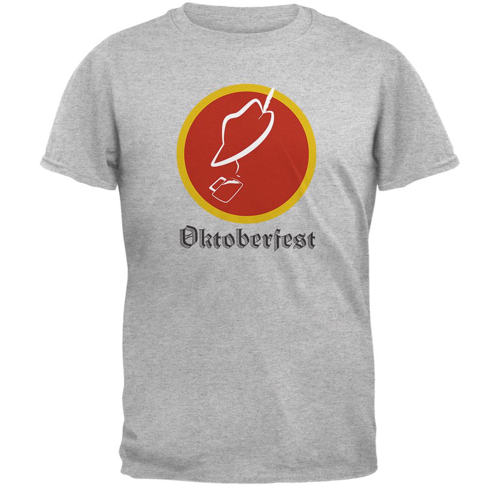 Oktoberfest German Folk Hat Drinking Beer Mens T Shirt Men's T-Shirts Old Glory 2XL Heather