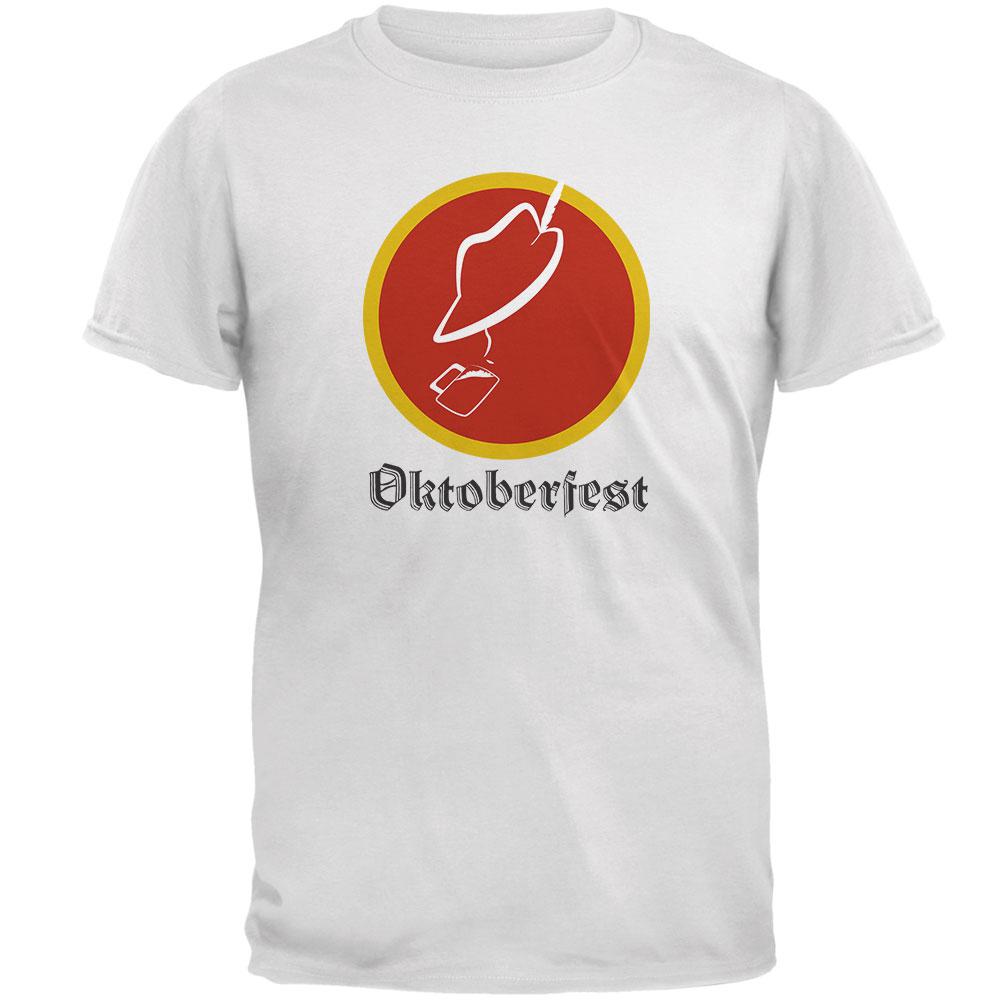 Oktoberfest German Folk Hat Drinking Beer Mens T Shirt Men's T-Shirts Old Glory 2XL White