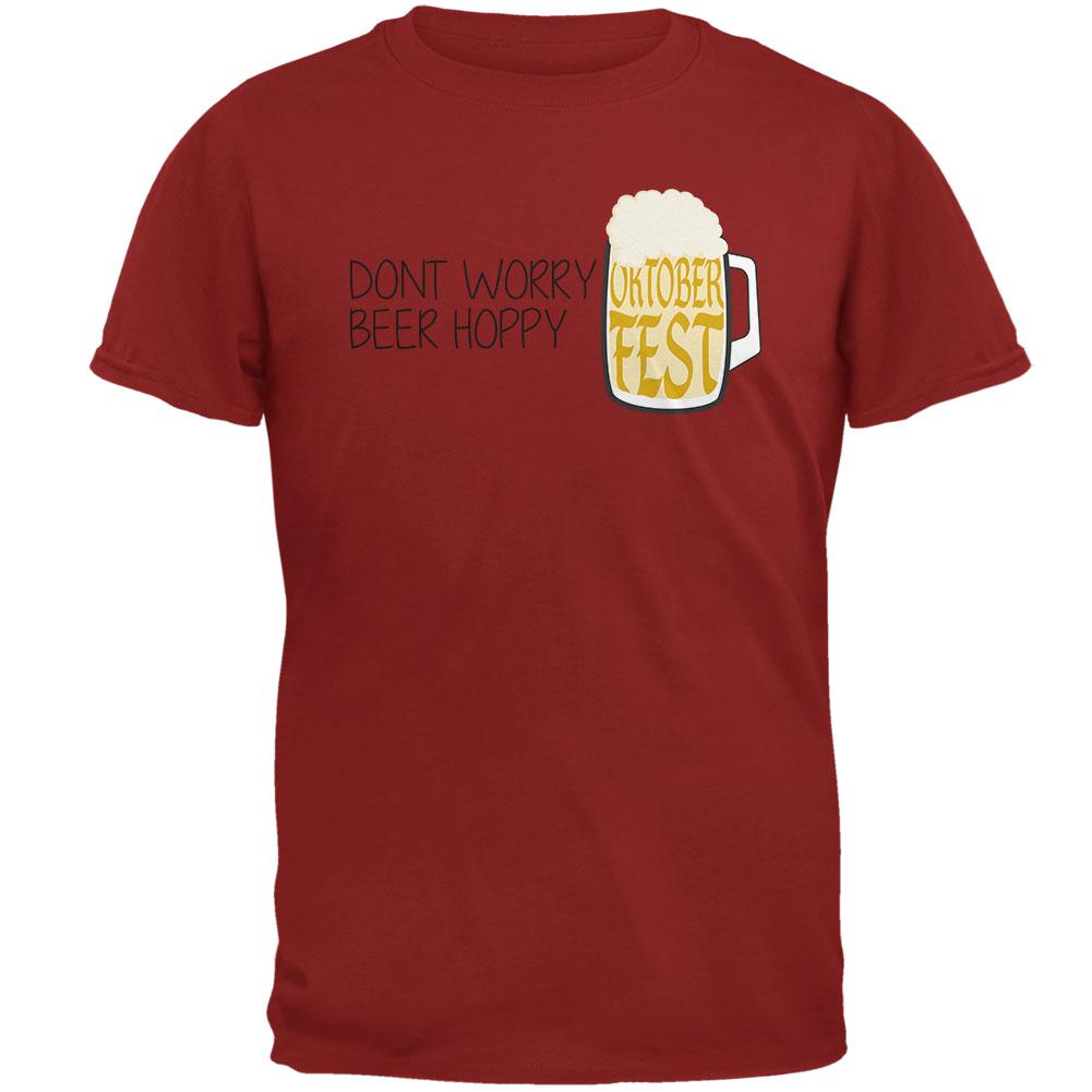 Oktoberfest Dont Worry Beer Hoppy Mens T Shirt Men's T-Shirts Old Glory 2XL Cardinal Red