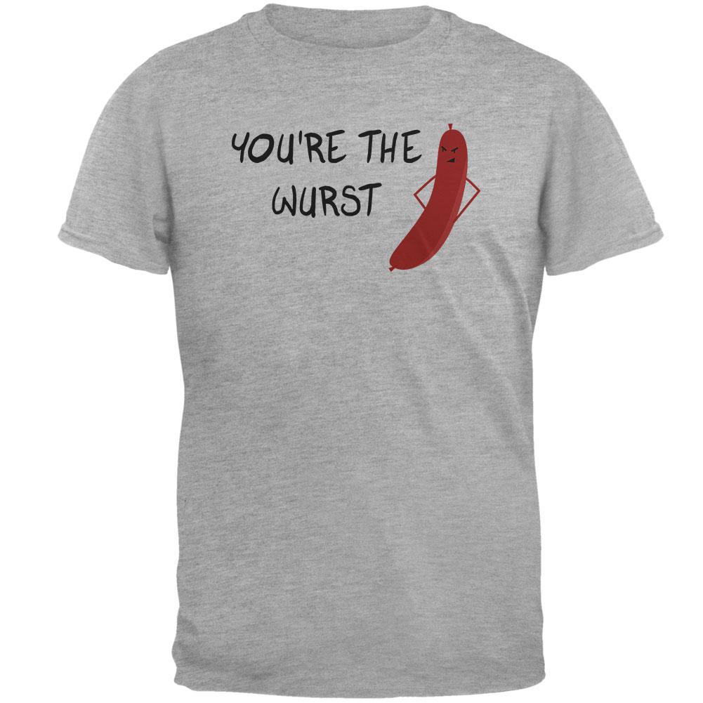 Oktoberfest Youre The Wurst German Bratwurst Mens T Shirt Men's T-Shirts Old Glory 2XL Heather