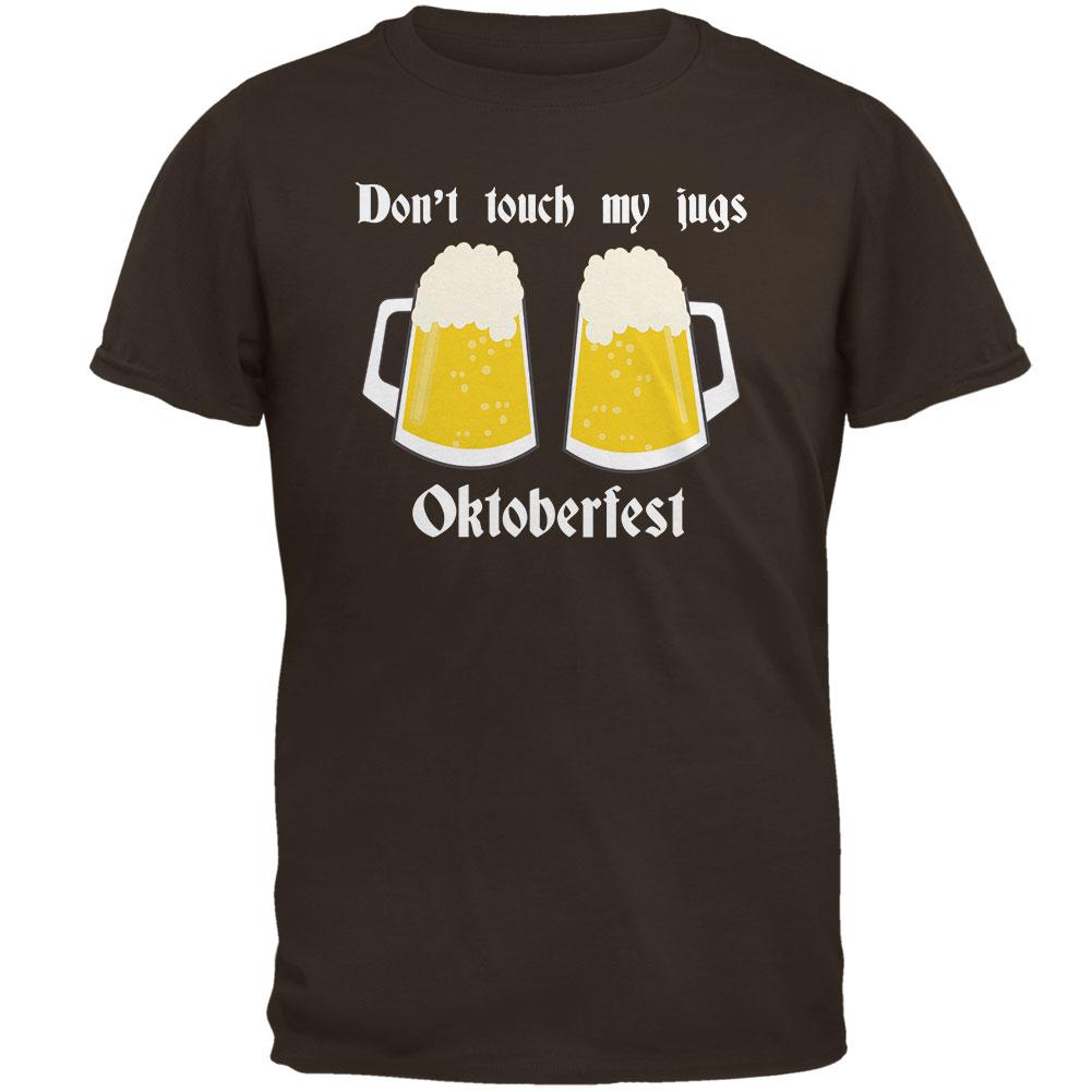 Oktoberfest Dont Touch My Jugs German Beer Stein Mens T Shirt Men's T-Shirts Old Glory 2XL Brown