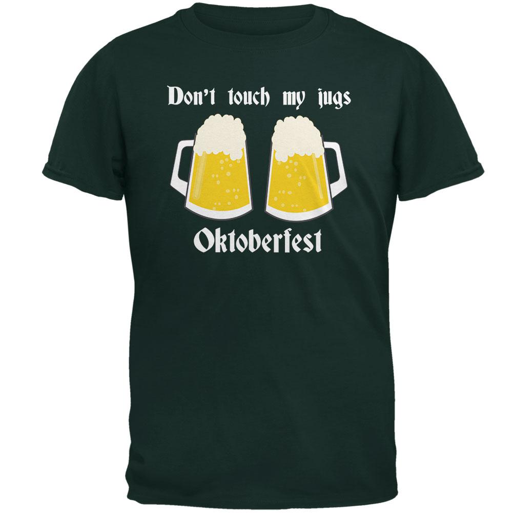 Oktoberfest Dont Touch My Jugs German Beer Stein Mens T Shirt Men's T-Shirts Old Glory 2XL Forest Green