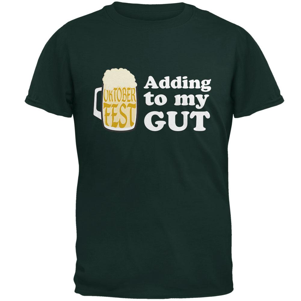 Oktoberfest Adding to My Gut German Beer Mens T Shirt Men's T-Shirts Old Glory 2XL Forest Green