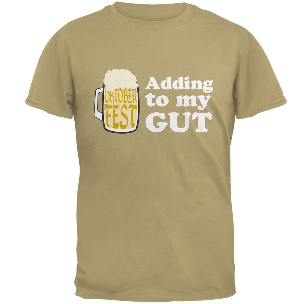 Oktoberfest Adding to My Gut German Beer Mens T Shirt Men's T-Shirts Old Glory 2XL Tan