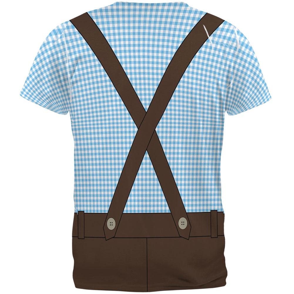 Oktoberfest Lederhosen Costume German Brown Suspenders All Over Mens T Shirt Men's T-Shirts Old Glory