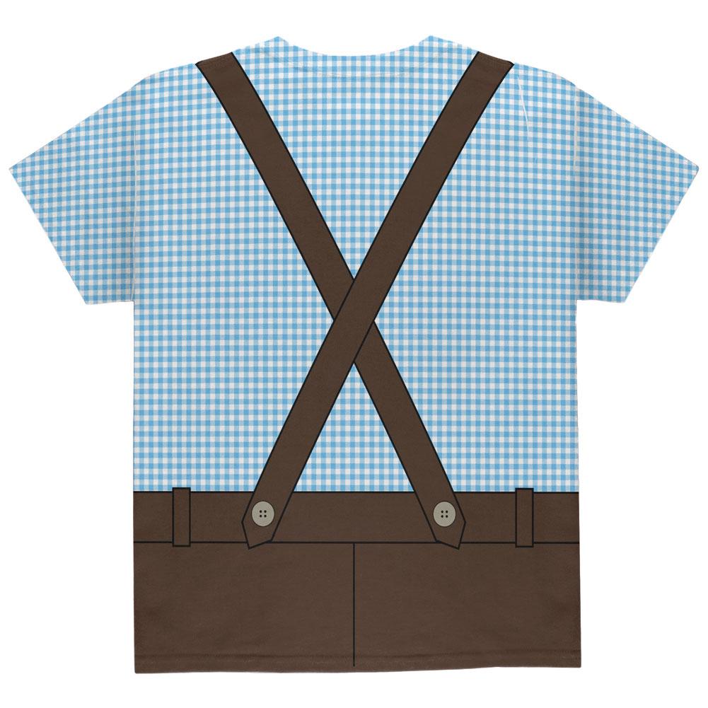 Oktoberfest Lederhosen Costume German Brown Suspenders All Over Youth T Shirt Youth T-Shirts Old Glory
