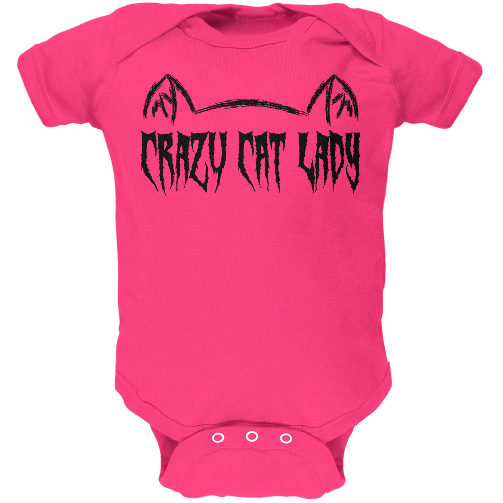 Halloween Crazy Cat Lady Soft Baby One Piece Baby One Piece Old Glory 12M Hot Pink