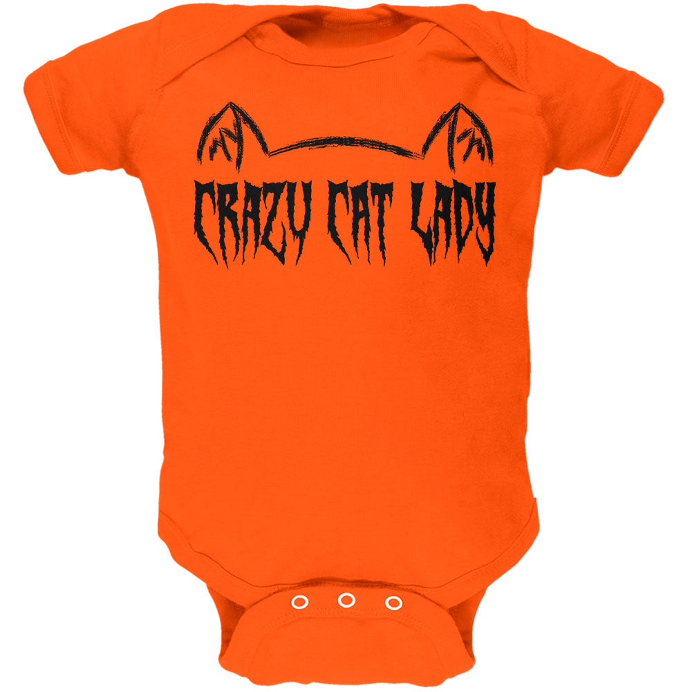 Halloween Crazy Cat Lady Soft Baby One Piece Baby One Piece Old Glory 24MO Orange