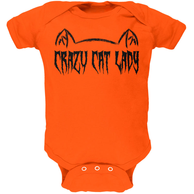 Halloween Crazy Cat Lady Soft Baby One Piece Baby One Piece Old Glory 24MO Orange