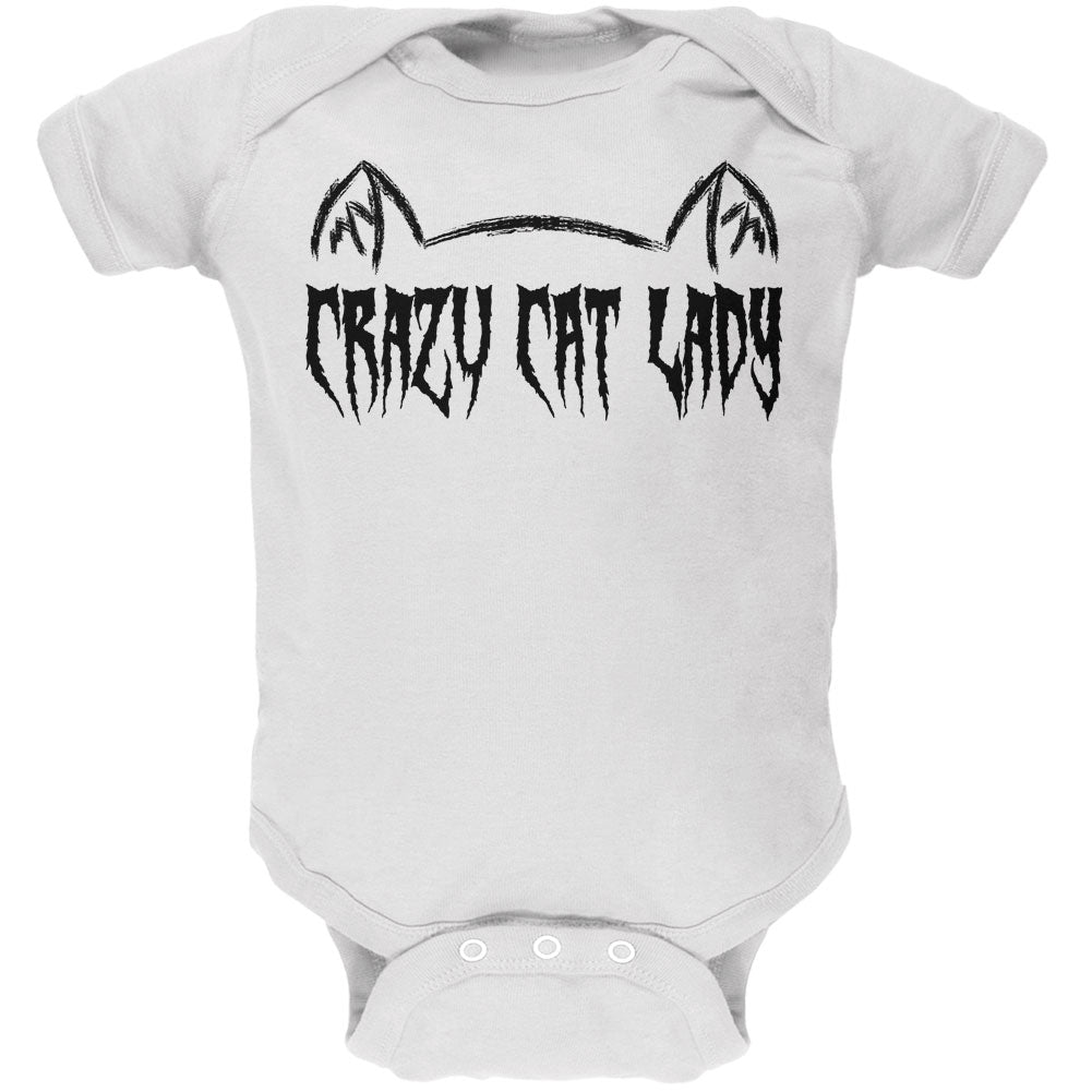Halloween Crazy Cat Lady Soft Baby One Piece Baby One Piece Old Glory 12M White