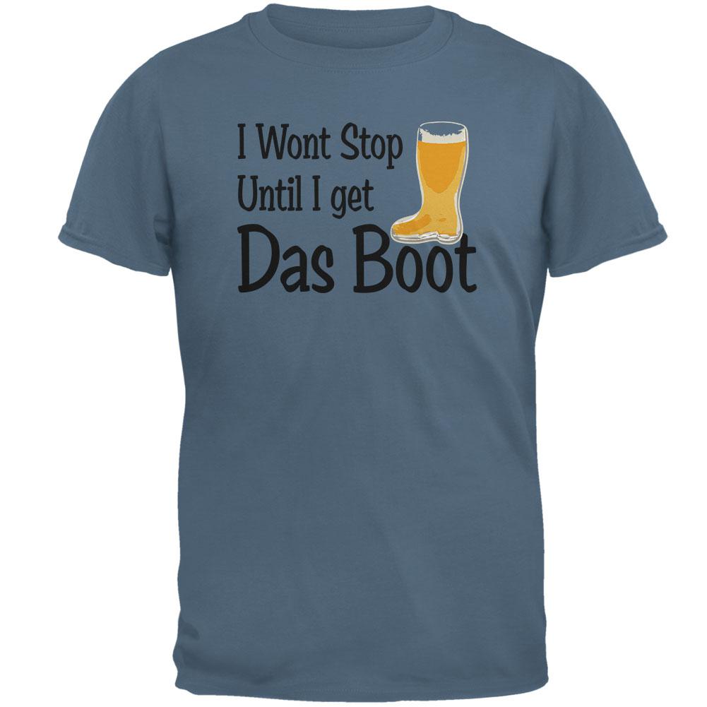 Oktoberfest I Won't Stop Until I Get Das Boot Beer Mens T Shirt Men's T-Shirts Old Glory 2XL Indigo Blue
