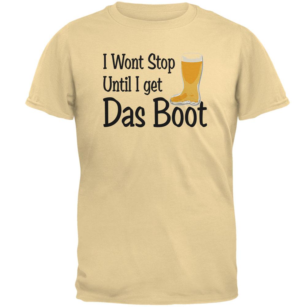 Oktoberfest I Won't Stop Until I Get Das Boot Beer Mens T Shirt Men's T-Shirts Old Glory 2XL Yellow Haze