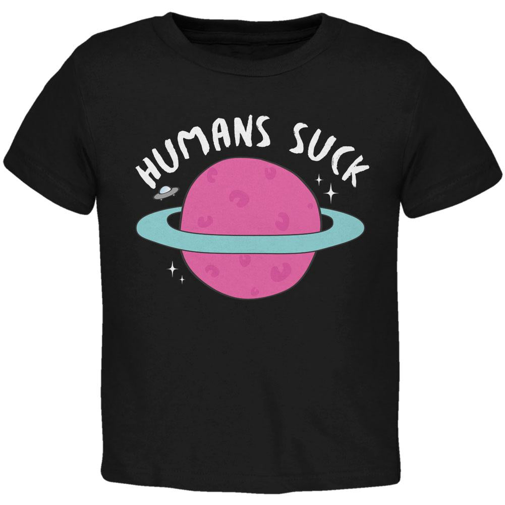 Halloween Humans Suck White Text Toddler T Shirt Toddler T-Shirts Old Glory 2T Black