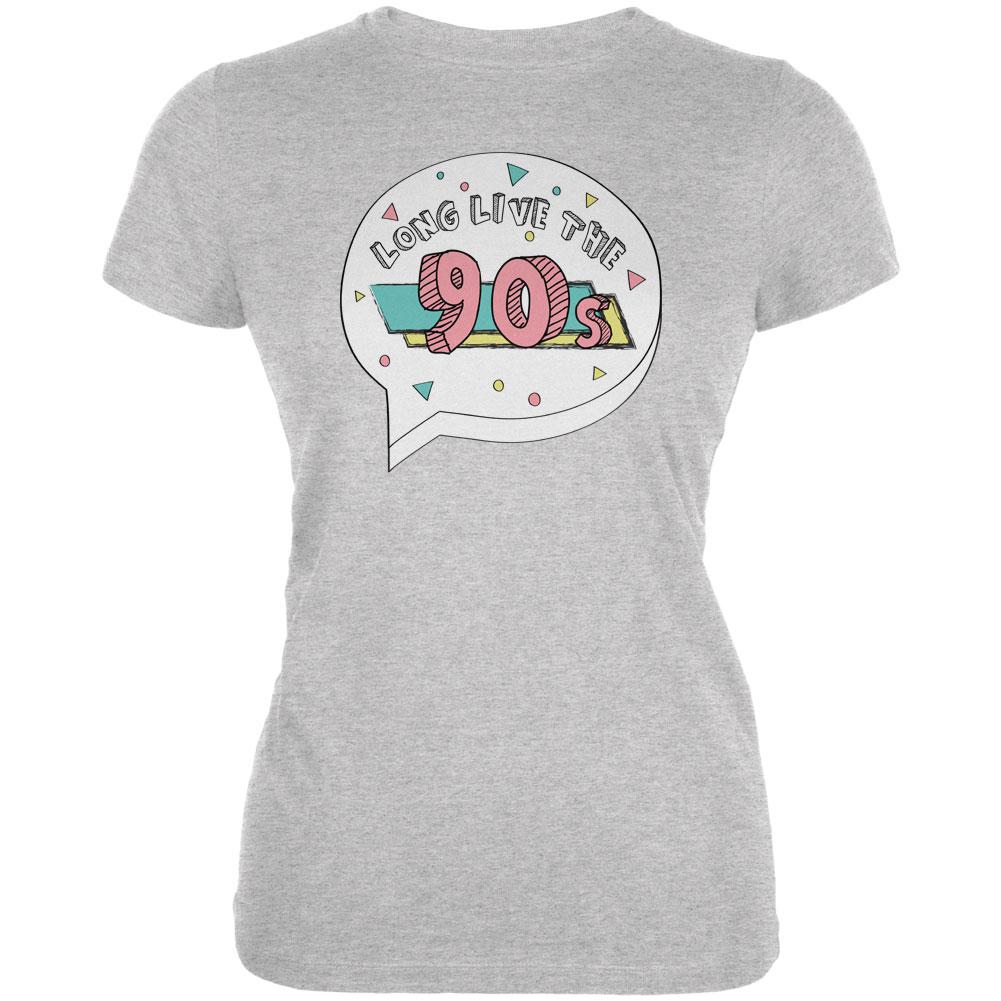 Halloween Long Live the 90s Juniors Soft T Shirt Juniors T-Shirts Old Glory 2XL Grey