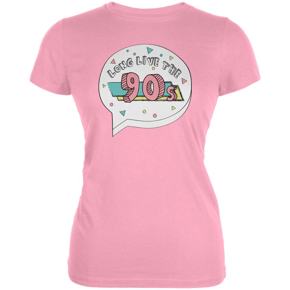 Halloween Long Live the 90s Juniors Soft T Shirt Juniors T-Shirts Old Glory LG Pink