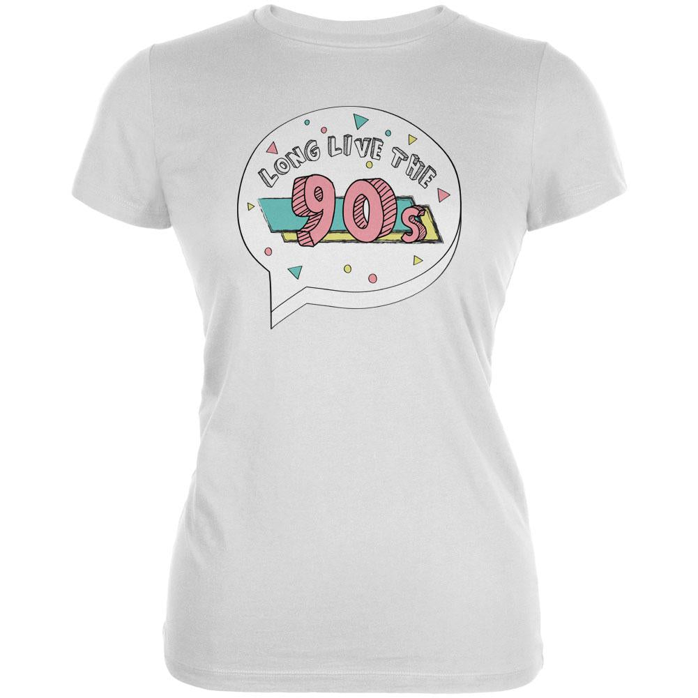 Halloween Long Live the 90s Juniors Soft T Shirt Juniors T-Shirts Old Glory 2XL White