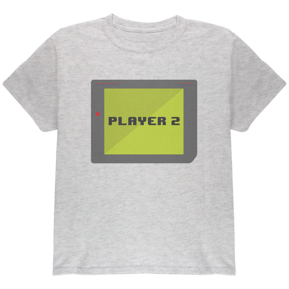 Halloween Old School Gamer Player 2 Youth T Shirt Youth T-Shirts Old Glory LG Light Heather Grey