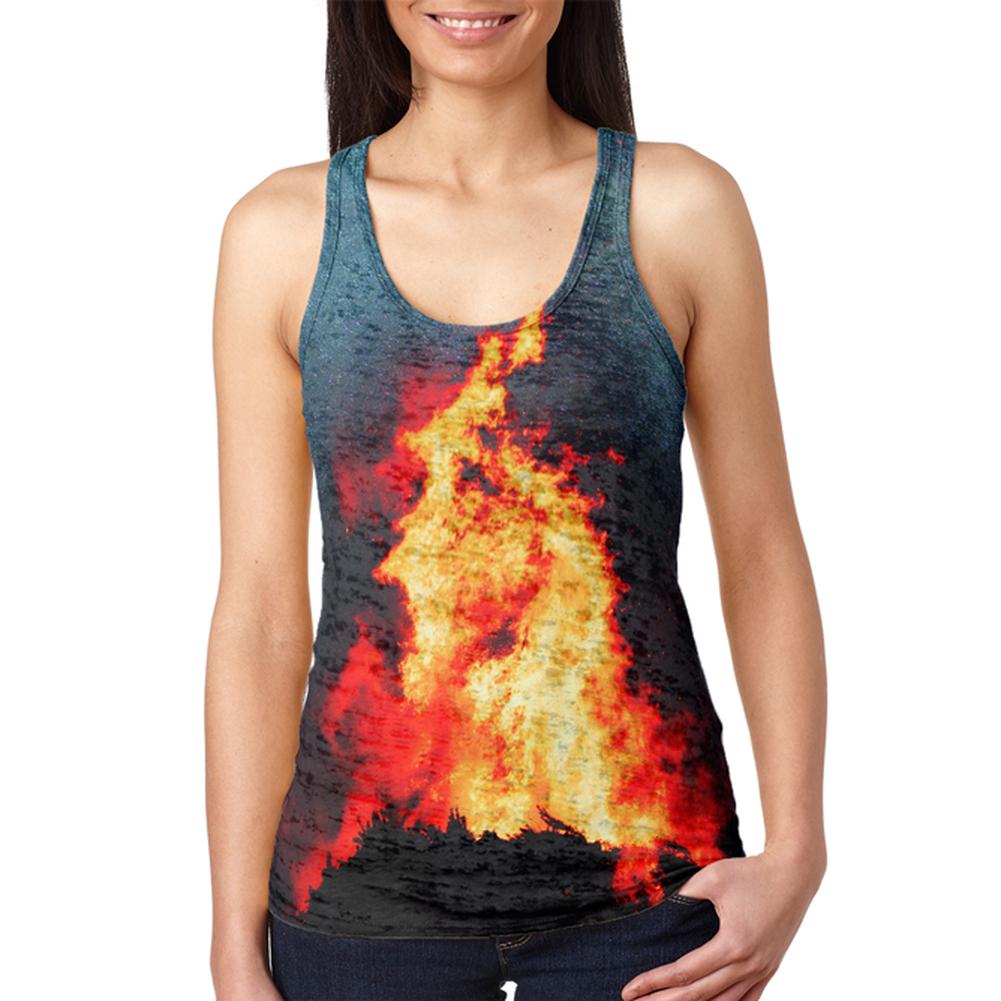 Autumn Fall It's Bonfire Season Juniors Burnout Racerback Tank Top Juniors Tank Tops Old Glory 2XL Multi