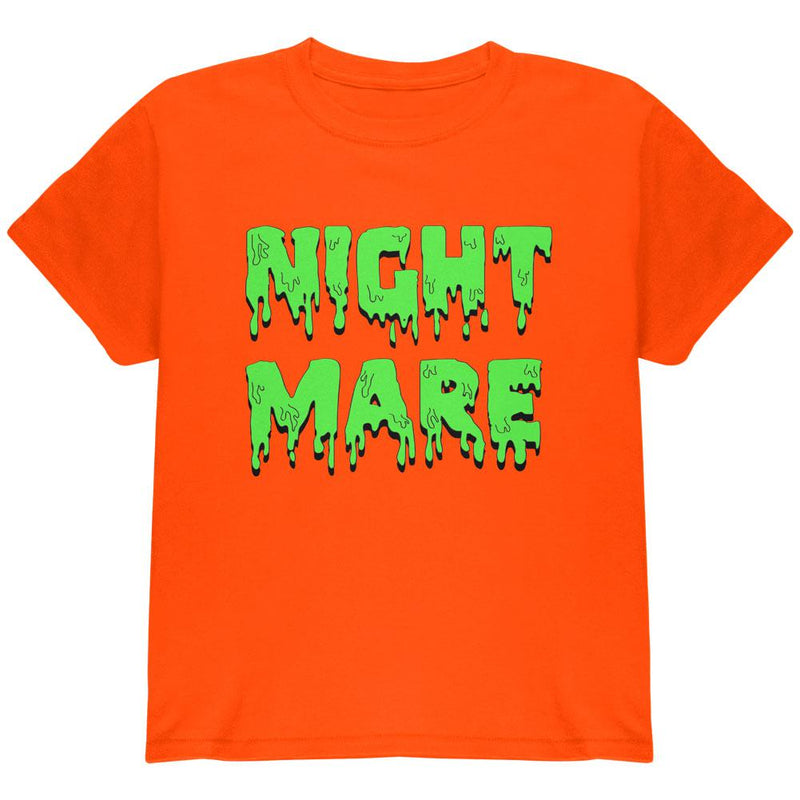 Halloween Nightmare Horror Slime Dripping Text Youth T Shirt Youth T-Shirts Old Glory LG Orange