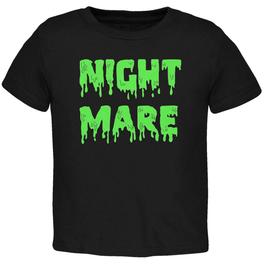 Halloween Nightmare Horror Slime Dripping Text Toddler T Shirt Toddler T-Shirts Old Glory 2T Black