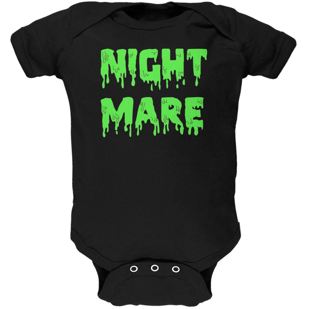 Halloween Nightmare Horror Slime Dripping Text Soft Baby One Piece Baby One Piece Old Glory 12MO Black