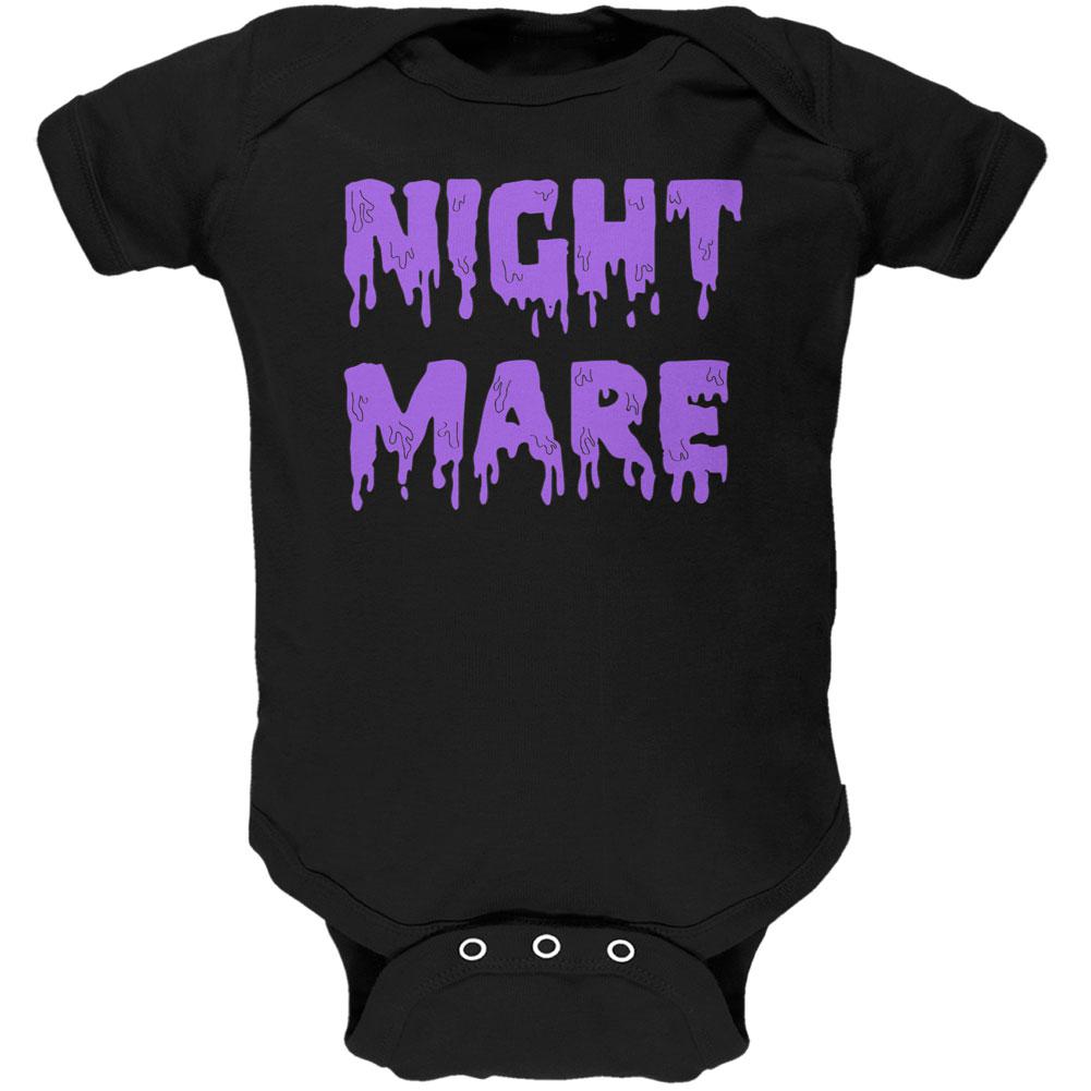 Halloween Nightmare Horror Purple Dripping Text Soft Baby One Piece Baby One Piece Old Glory 12MO Black