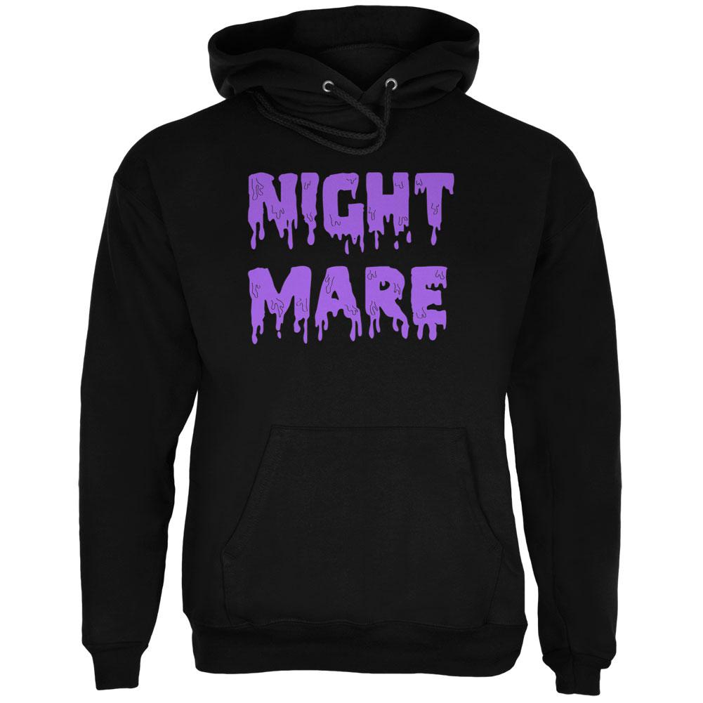 Halloween Nightmare Horror Purple Dripping Text Mens Hoodie Men's Hoodies Old Glory 2XL Black
