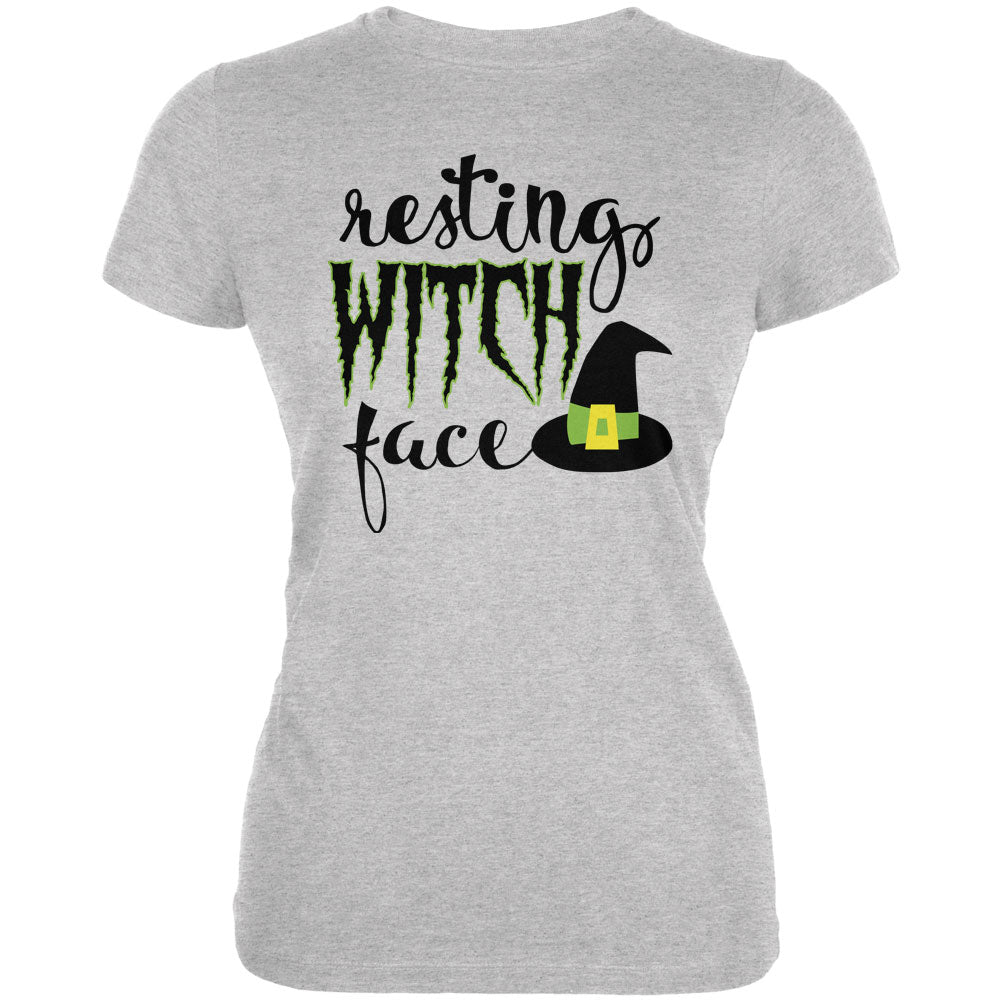 Halloween Resting Witch Face Juniors Soft T Shirt Juniors T-Shirts Old Glory 2XL Heather