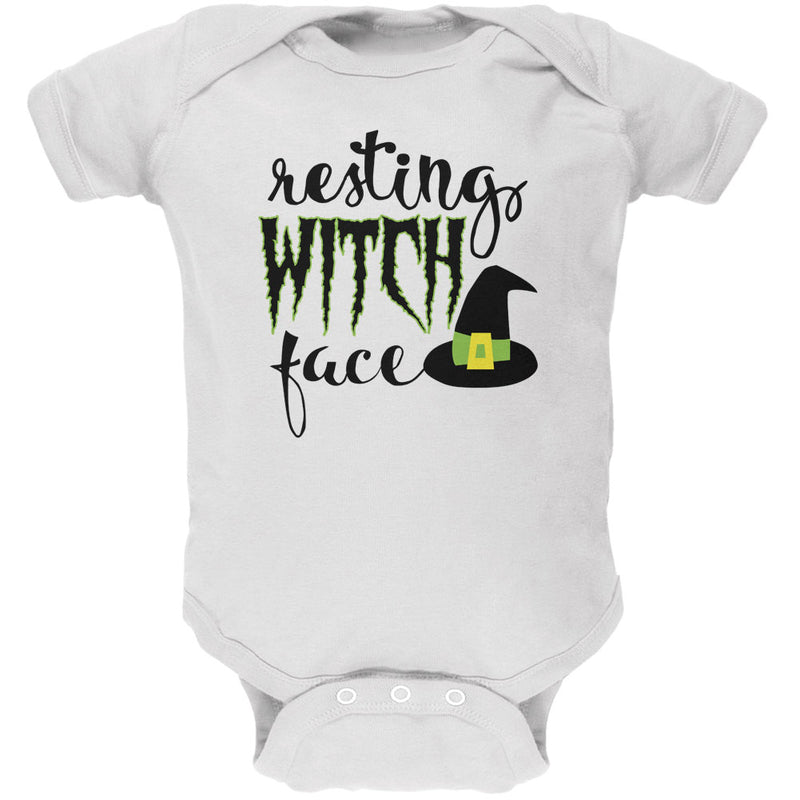 Halloween Resting Witch Face Soft Baby One Piece Baby One Piece Old Glory 12M White