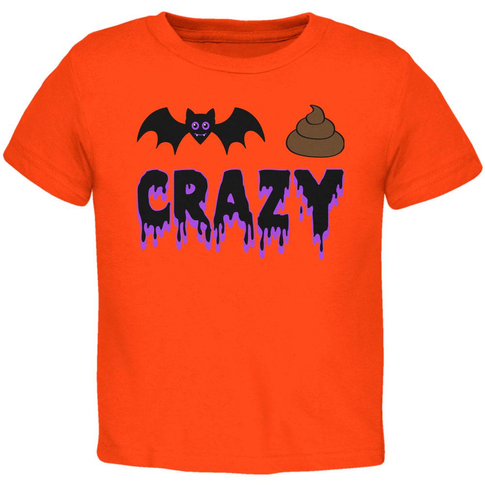 Halloween Bat Poop Crazy  Toddler T Shirt Toddler T-Shirts Old Glory 2T Orange