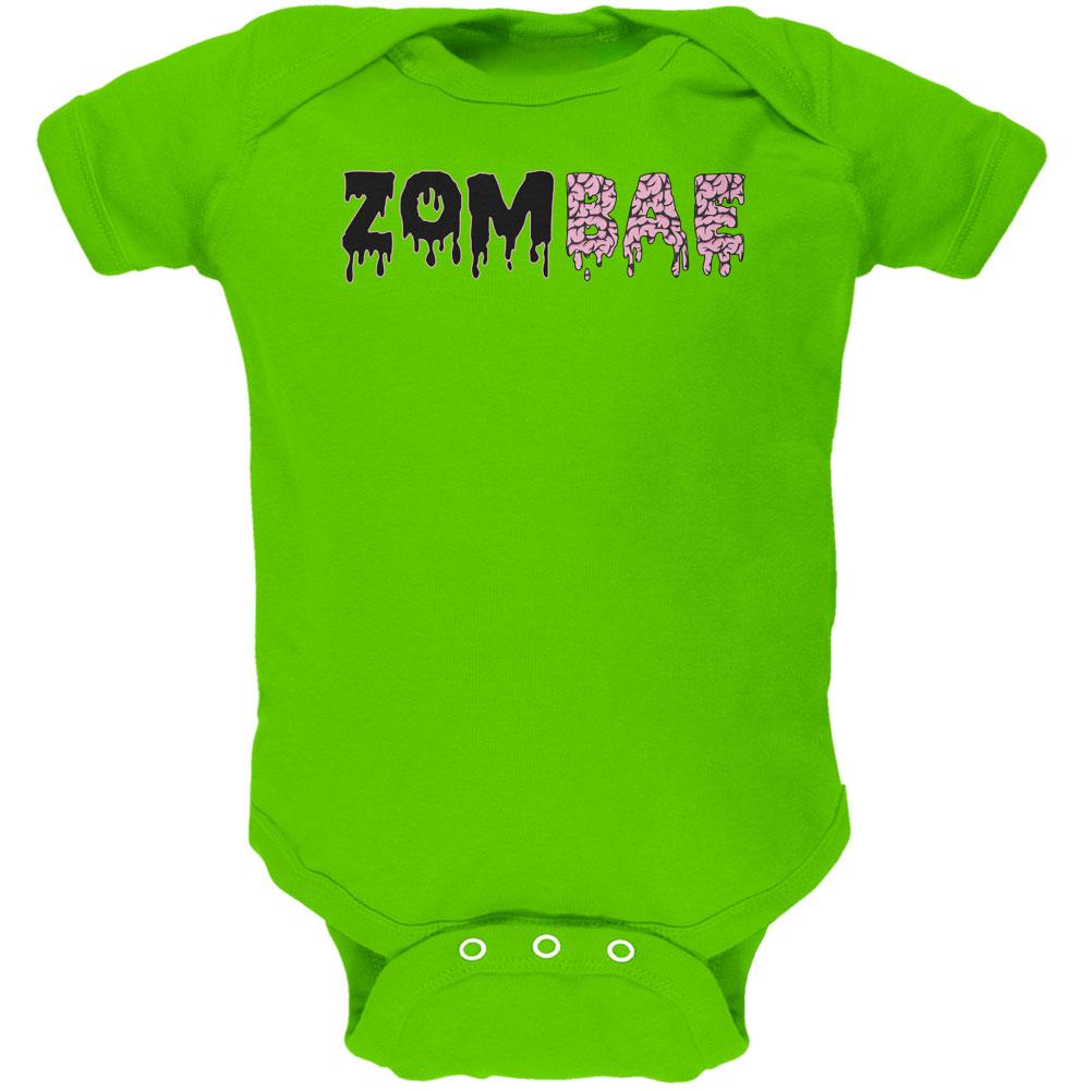 Halloween Zombae Zombie Brain  Soft Baby One Piece Baby One Piece Old Glory 12MO Apple