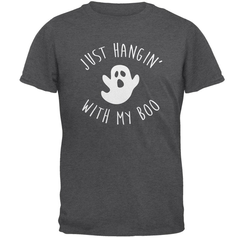 Halloween Just Hangin With My Boo Ghost Mens T Shirt Men's T-Shirts Old Glory 2XL Dark Heather