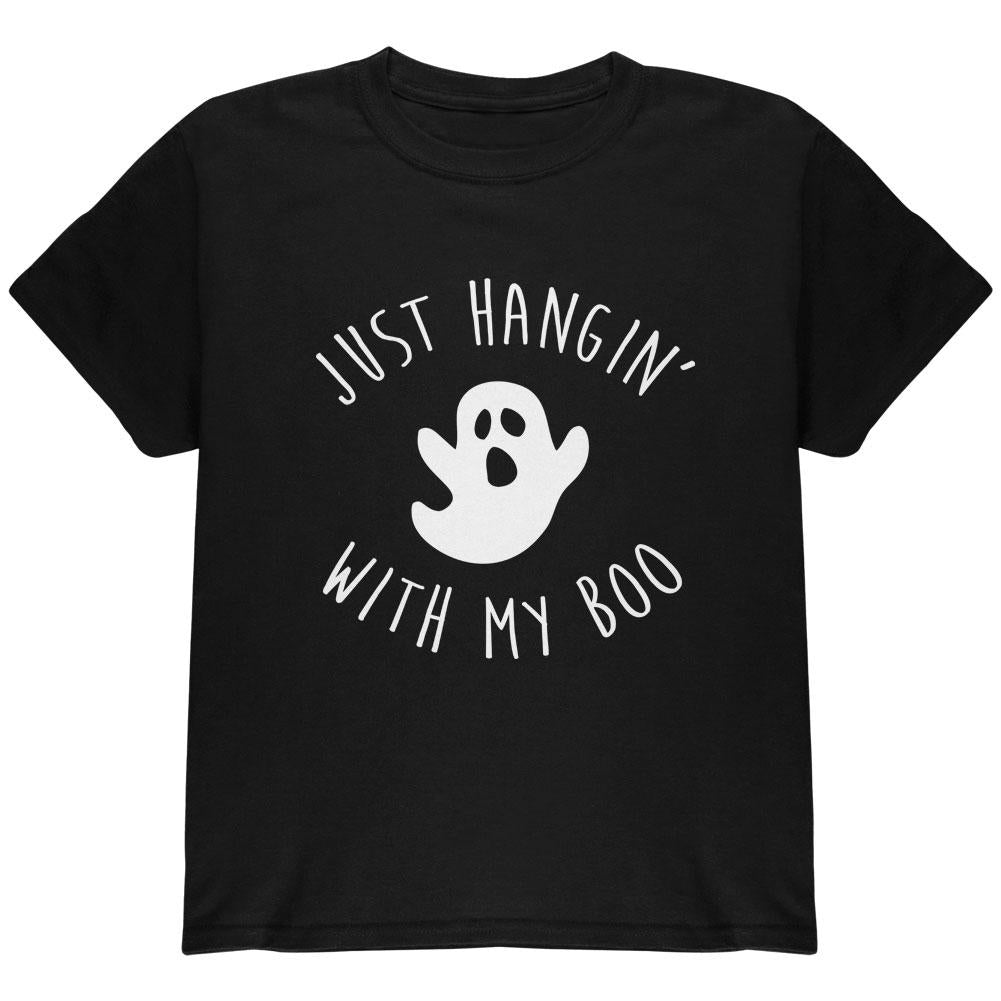 Halloween Just Hangin With My Boo Ghost Youth T Shirt Youth T-Shirts Old Glory LG Black
