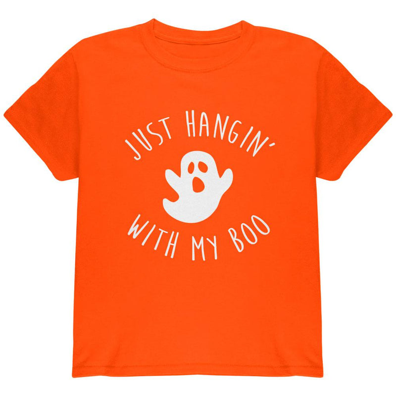 Halloween Just Hangin With My Boo Ghost Youth T Shirt Youth T-Shirts Old Glory LG Orange