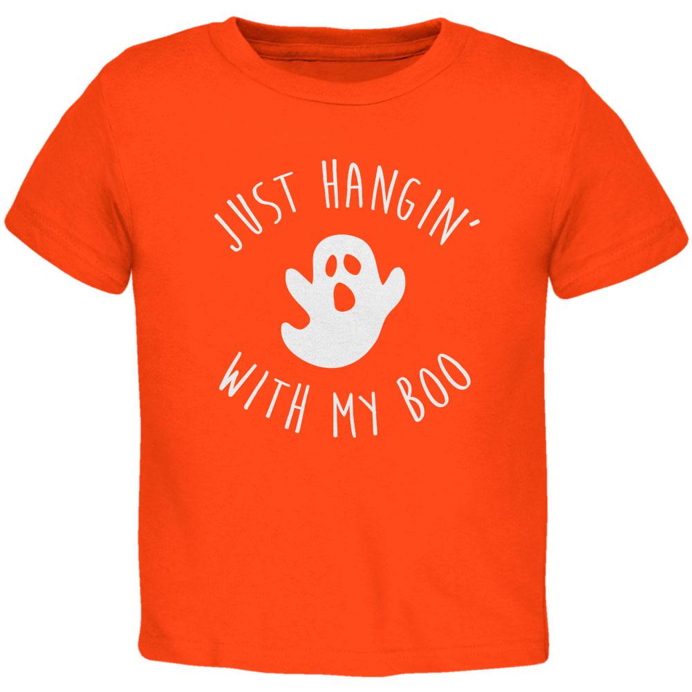 Halloween Just Hangin With My Boo Ghost Toddler T Shirt Toddler T-Shirts Old Glory 2T Orange