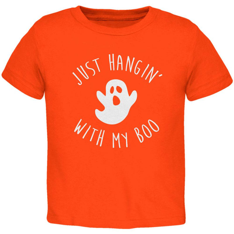 Halloween Just Hangin With My Boo Ghost Toddler T Shirt Toddler T-Shirts Old Glory 2T Orange