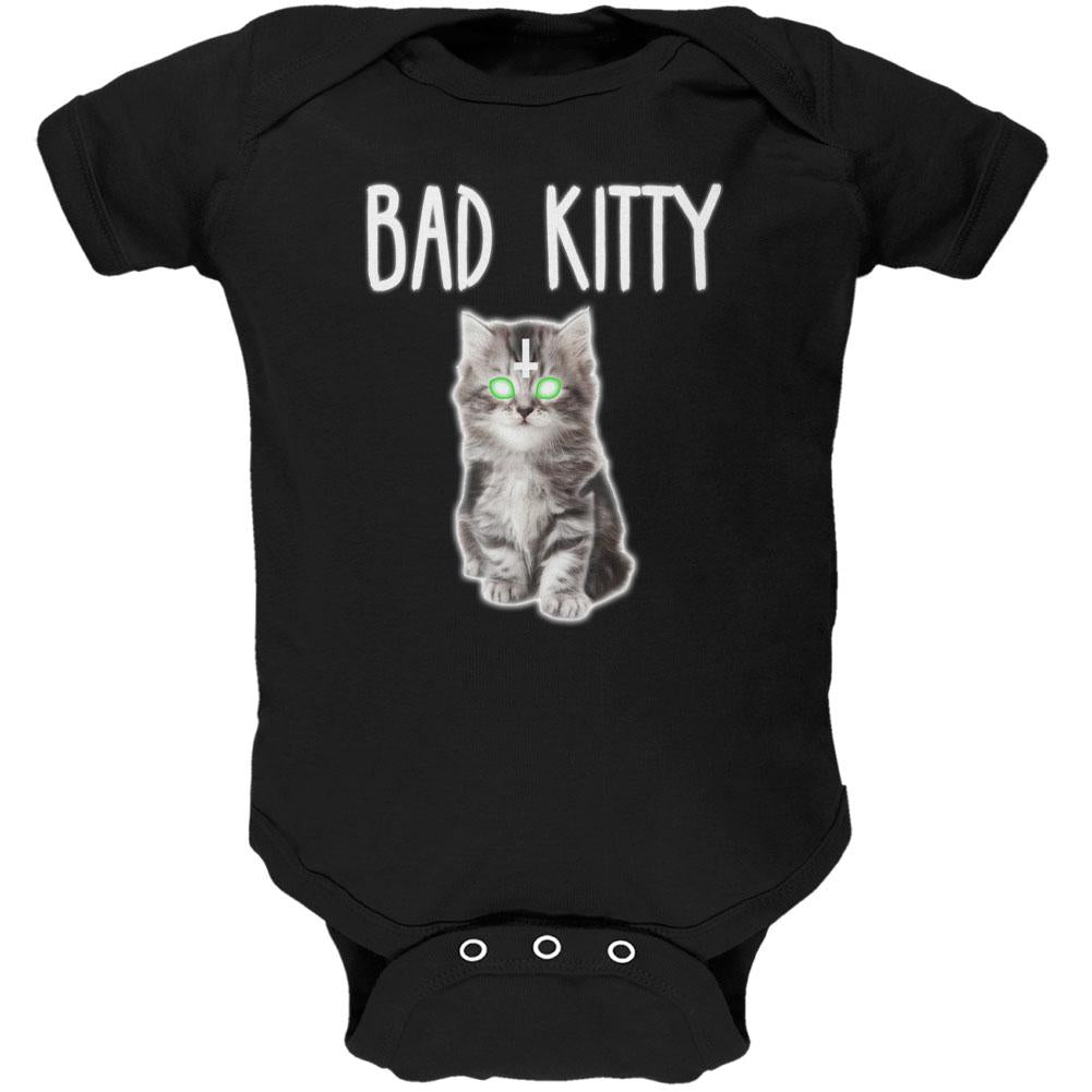 Halloween Bad Kitty Cat Ghost Soft Baby One Piece Baby One Piece Old Glory 12MO Black