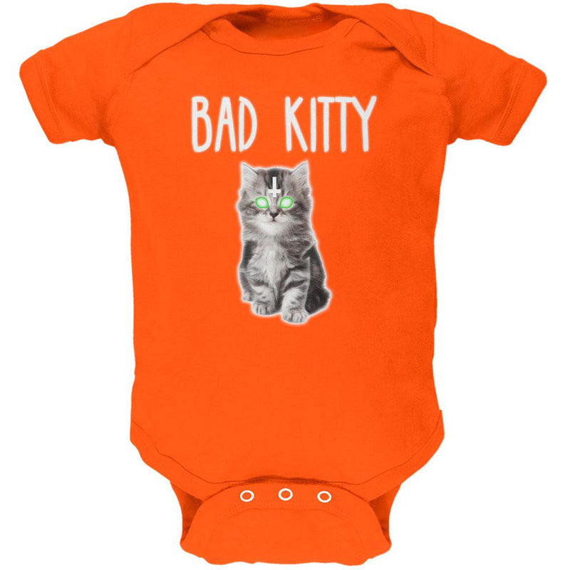 Halloween Bad Kitty Cat Ghost Soft Baby One Piece Baby One Piece Old Glory 12MO Orange