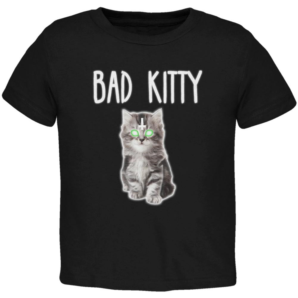 Halloween Bad Kitty Cat Ghost Toddler T Shirt Toddler T-Shirts Old Glory 2T Black