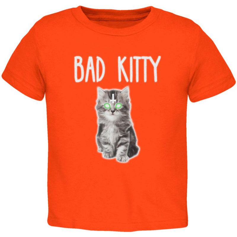 Halloween Bad Kitty Cat Ghost Toddler T Shirt Toddler T-Shirts Old Glory 2T Orange