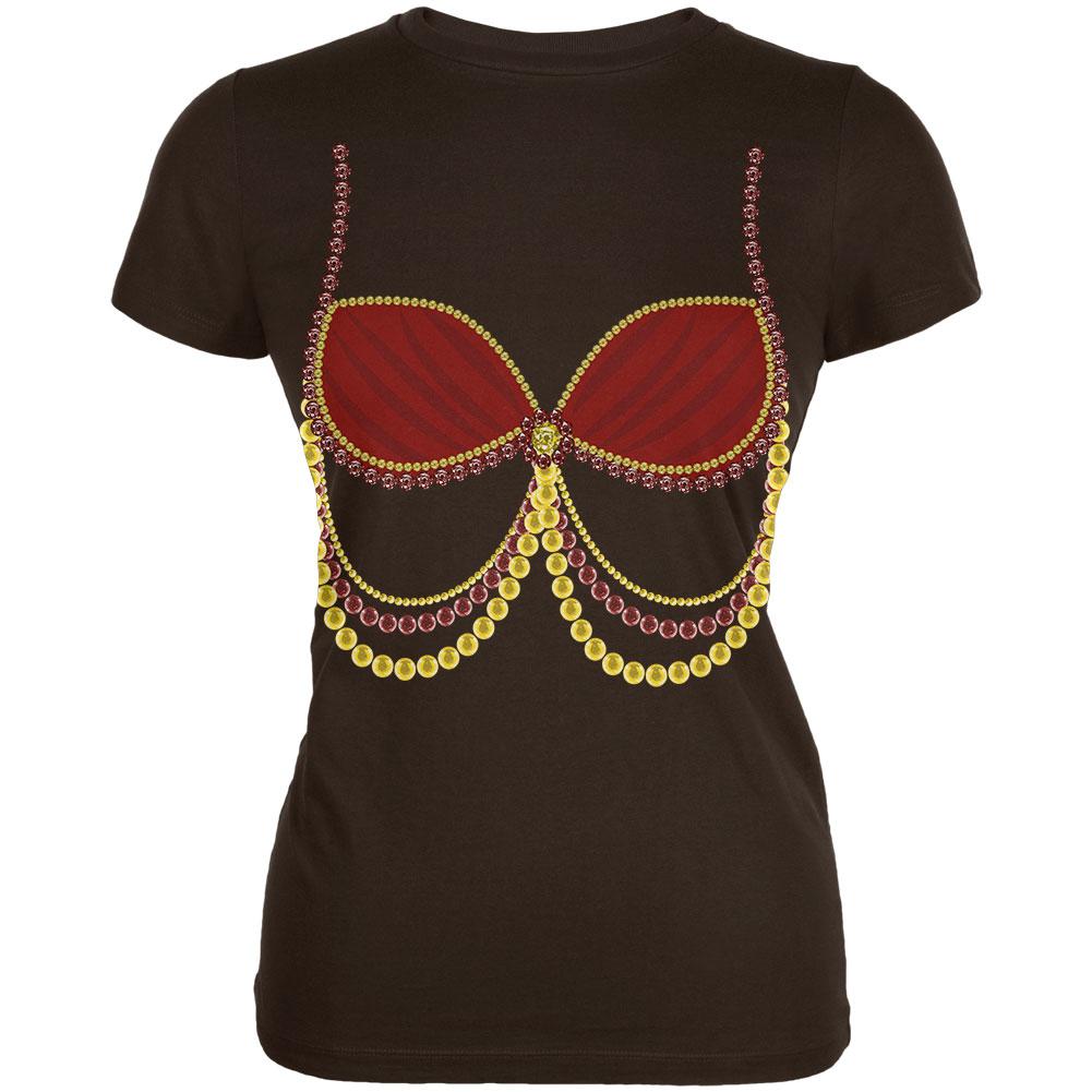 Halloween Arabian Belly Dancer Red Costume Juniors Soft T Shirt Juniors T-Shirts Old Glory 2XL Brown