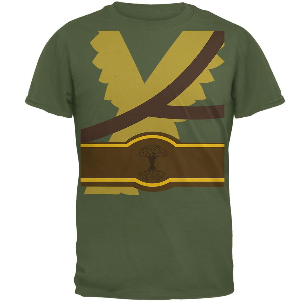 Halloween Warrior Elf Costume Mens T Shirt Men's T-Shirts Old Glory 2XL Military Green