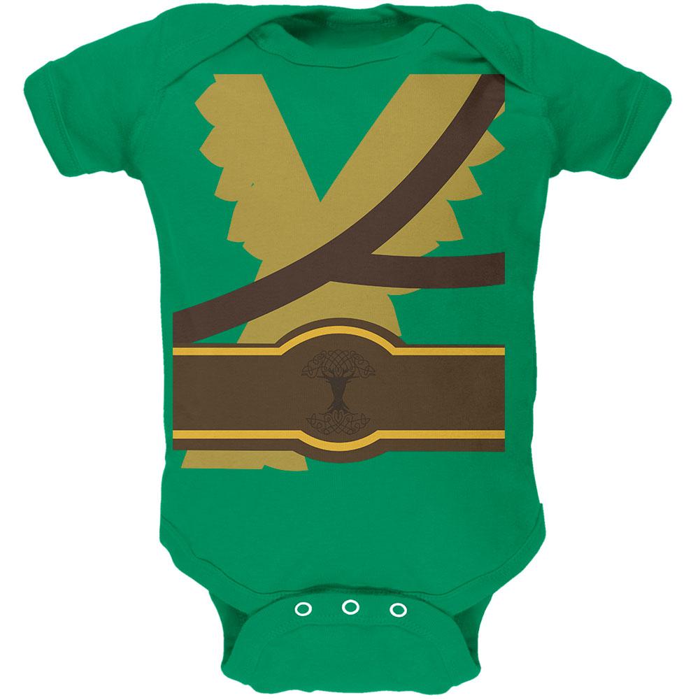 Halloween Warrior Elf Costume Soft Baby One Piece Baby One Piece Old Glory 12MO Kelly Green