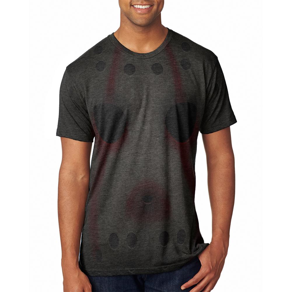 Halloween Horror Movie Hockey Mask Costume All Over Mens T Shirt Men's T-Shirts Old Glory 2XL Grey