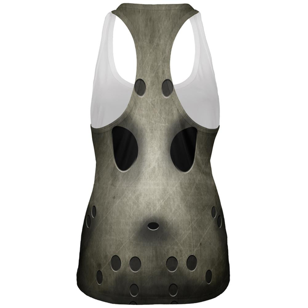 Halloween Horror Movie Hockey Mask Costume All Over Womens Work Out Tank Top Women's Tank Tops Old Glory