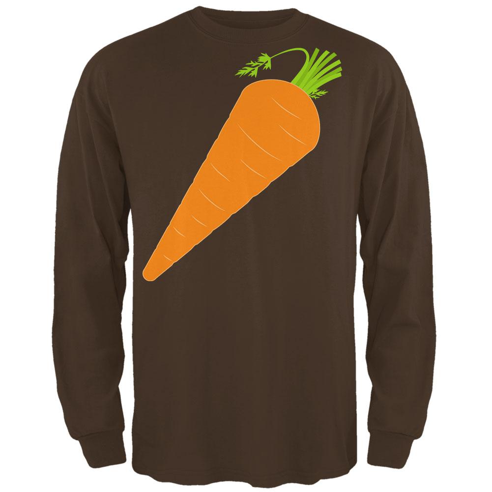 Halloween Vegetable Carrot Costume Mens Long Sleeve T Shirt Men's Long Sleeves Old Glory 2XL Brown