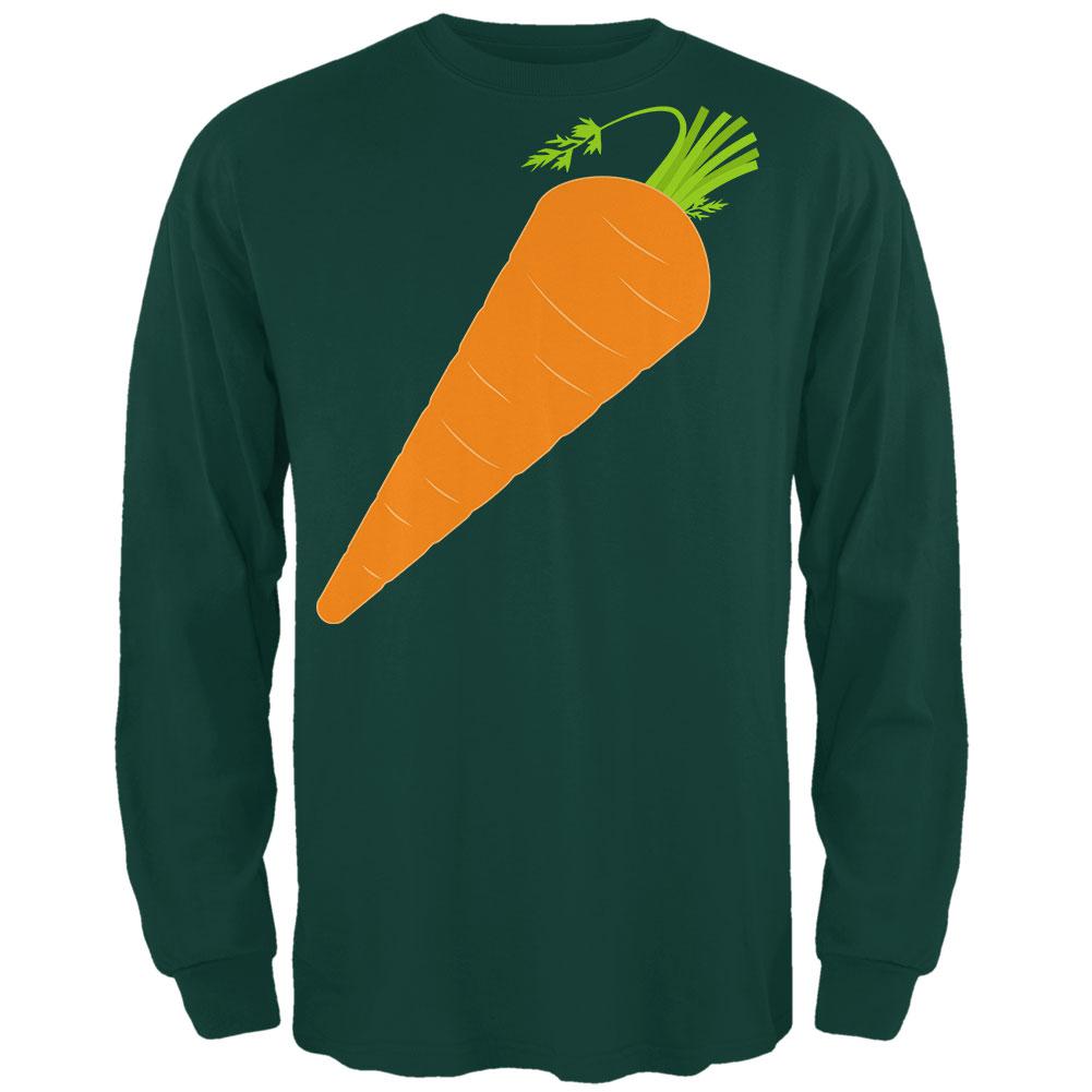 Halloween Vegetable Carrot Costume Mens Long Sleeve T Shirt Men's Long Sleeves Old Glory 2XL Forest Green