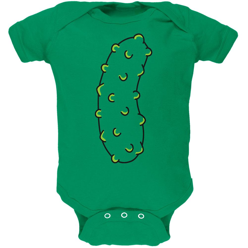Halloween Vegetable Pickle Costume Soft Baby One Piece Baby One Piece Old Glory 12MO Kelly Green