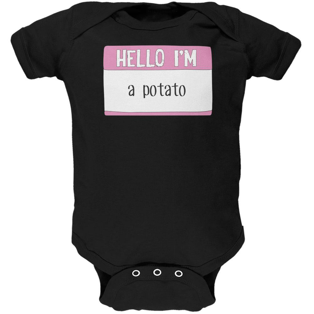 Halloween Hello I'm a Potato Black Text Soft Baby One Piece Baby One Piece Old Glory 12MO Black