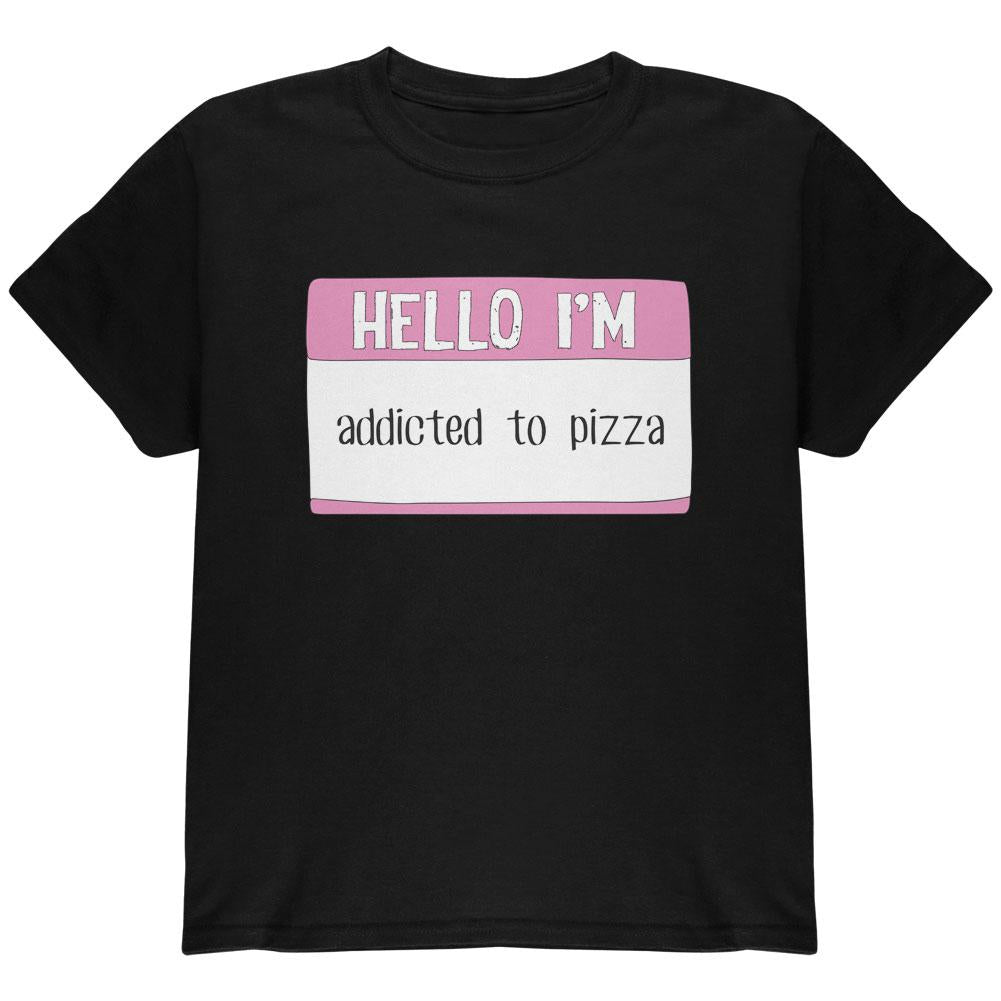 Halloween Hello I'm Addicted to Pizza Youth T Shirt Juniors T-Shirts Old Glory LG Black